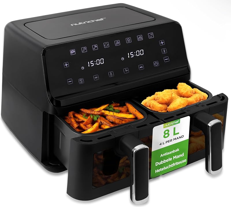 NutriChef Dubbele Mand Airfryer 8 - outlet/retourdeal