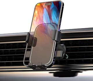 GRIFEMA Autotelefoonhouder voor luchtventilatie, automatische klembevestiging, 360° rotatie, bediening met één hand, universele telefoonhouder voor smartphones van 4,7-7 inch met hoes