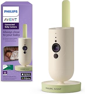 Philips Avent Connected Babycamera, privé- en veilige codering, met app, audio, 2x zoom, nachtzicht, VOX, terugspreekfunctie, slaapliedjes en rustgevende geluiden (model SCD643/26)
