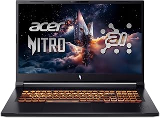 Acer Nitro V 17 AI (ANV17-61-R3KD) gaming laptop, Copilot+ PC, 17" FHD IPS 144Hz display, AMD Ryzen AI 9 365, 32 GB RAM, 1 TB SSD, NVIDIA GeForce RTX 5070, Windows 11, QWERTZ toetsenbord, zwart