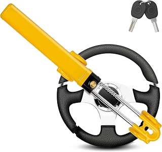 GADLANE Twin Bar Stuurslot Hoge Zichtbaarheid Autoslot Anti-Diefstal Apparaat Deterrent Geschikt Voor Auto Van Caravan Stuurslot Met 2 Sleutels - Geel