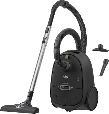 AEG AB61C1 Stofzuiger met Zak, Krachtige 850W Motor, 12m Actieradius, Stil Geluid van 73 dB, Granite Grey