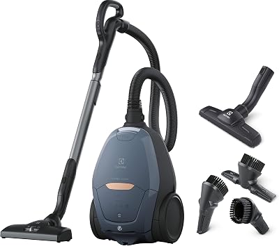 Electrolux Pure D8, afstandsbediening, stofzuiger met zak, ultrastil, 57 dB, intelligent automatisch vermogen, handgreep met bedieningselementen en led-display, PD82-8DB, denimblauw