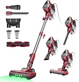 Vexilar C8 6-in-1 stofzuiger, 60 kPa stofzuiger met kabel, 600 W vacuümreiniger, 7 m handstofzuiger, steelstofzuiger met kabel met borstelrol, 1,5 l stofreservoir met handgreep voor dierenharen