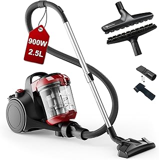 Akitas C10P Zakloze stofzuiger 900 W – Duitse Wessel Werk D320 borstel voor harde vloeren met natuurlijke haren, 32 cm, ideaal voor parket, laminaat en tegels