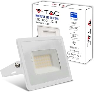 V-TAC Led-spot voor buiten, 30 W, wit, 2510 lumen, IP65, led-buitenspot van aluminium, voor huis, tuin, binnenplaats, park, garage, waterdicht, koudwit, 6500 K