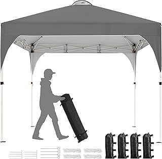 Yaheetech Vouwpaviljoen, 3 x 3 m, pop-up paviljoen, in hoogte verstelbaar, tuinpaviljoen, waterdicht en zonwering, partytent, tuintent met roldraagtas, voor outdoor, markt, tuin, binnenplaats,