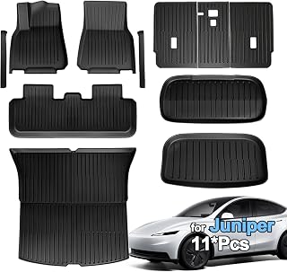 SUPER LINER Vloermatten voor Tesla Custom Fit 2021-2024 All-Weather Cargo Liner Achter Cargo Tray Kofferbak Vloermat Interieur Accessoires (voor Model 3 Highland 2024 * 6 stuks)
