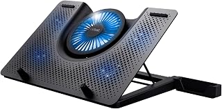 Trust Gaming 23581 Laptop Koeler GXT 1125 Koelstandaard, Cooling Pad, Notebook Stand, 5 Ventilatoren om Overhitting te Voorkomen, Laptops tot 17,3 inch, Verstelbare Kijkhoogte en Hoek | 5 led-ventilatoren, verstelbare hoek, koelpad met telefoonhouder