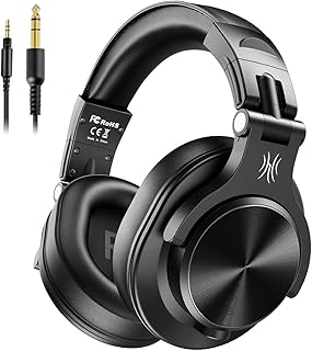 OneOdio Hoofdtelefoon over-ear, DJ-hoofdtelefoon met kabel, professioneel gesloten studio, hifi-hoofdtelefoon met Share Port voor e-drum, piano, gitaar, AMP opname-monitoring - Zwart