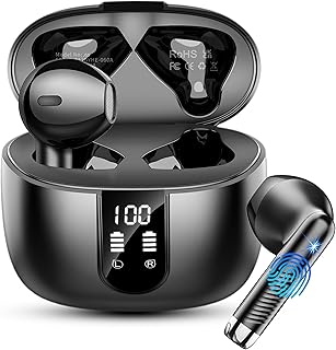 Draadloze Oortjes, Bluetooth Oordopjes 5.4 Met 4 ENC Ruisonderdrukkende Microfoons, Bluetooth-koptelefoon 56 Uur, IP7 Waterdichte Oortjes Met LED-Display, Draadloze Oordopjes, Met Diepere Bas