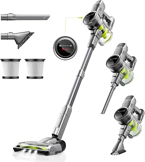 Kalado Steelstofzuiger Draadloos, 26Kpa Steelstofzuiger met 250W Borstelloze Motor, 40Min Afneembare Batterij, LED Display, 6 in 1 Lichtgewicht Staande Stofzuigers voor Huisdierhaar Tapijt Auto Vloer