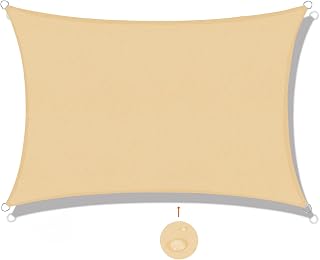 SUNNY GUARD Zonnezeil Zonnescherm Rechthoekig 2.5x3.5m Waterdicht Winddichte UV-bescherming voor patio,Tuin, Buitenkant, Terras, Kleur zand