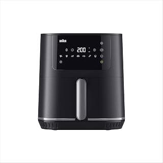 Braun MultiFry 5 HF5030IBK, Air Fryer Oven met 6L Capaciteit, 80-200° Digitale Temperatuur Controle, RealAir Technologie, 8 Presets, Touch Control, Vaatwasser Bestendige Lade, 1700W, Mat Zwart