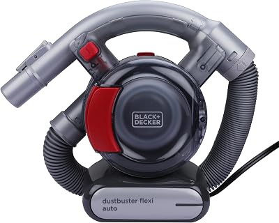 Black+Decker PD1200AV-XJ Dustbuster PD1200AV Flexi PD1200AV auto-/handstofzuiger (met flexibele zuigslang met 12V-aansluiting auto, zakloos, 1x stofzuiger inclusief kierengereedschap en stoffeerborstel), rood