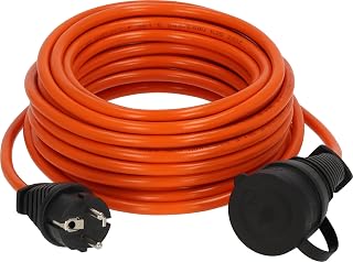 Brennenstuhl Bremaxx verlengsnoer (10m kabel in oranje, voor kortstondig gebruik buitenshuis IP44, inzetbaar tot -35°C en UV-bestendig, made in germany)