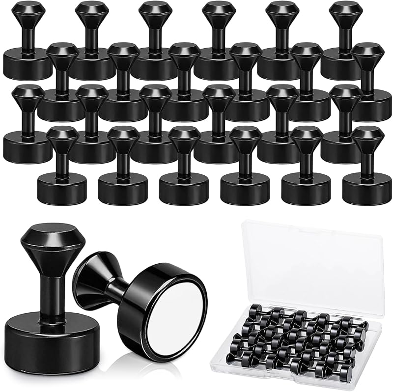 30 stuks sterke magneten, 12 x 16 mm neodymium magneten extra sterk, mini koelkastmagneten voor magneetbord, whiteboard, prikbord, kantoorartikelen, schoolartikelen, zwart
