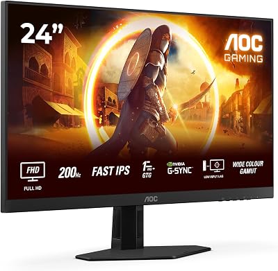 AOC Gaming 24G4HRE - 24 inch Full HD-monitor, 200 Hz, 1 ms, S-Sync, HDR10 (1920 x 1080, 2 x HDMI 2.0, DisplayPort 1.4) zwart-rood