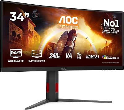 AOC Gaming CU34G4Z 34 inch WQHD Curved Monitor - outlet/retourdeal