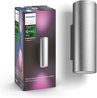 Philips Hue Appear Wandlamp voor Buiten - Wit en Gekleurd licht - IP44 Waterbestendige Muurlamp - Buitenverlichting - Verbind met Hue Bluetooth of Bridge - Werkt met Alexa en Google