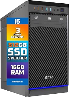 GMR Ultra i5 Office PC - Business Office Computer | 16 GB RAM | 512 GB SSD M.2 | DVD±RW | USB 3 | Windows 11 Pro | WiFi Bluetooth