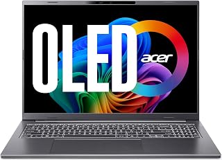 acer Aspire 16 AI (A16-52M-52PX) KI-laptop, Copilot+ PC, 16 inch WUXGA+ OLED 120Hz display, Intel Core Ultra 5 226V, 16 GB RAM, 1 TB SSD, Intel Arc Graphics 130V, Windows 11, QWERTZ toetsenbord, grijs