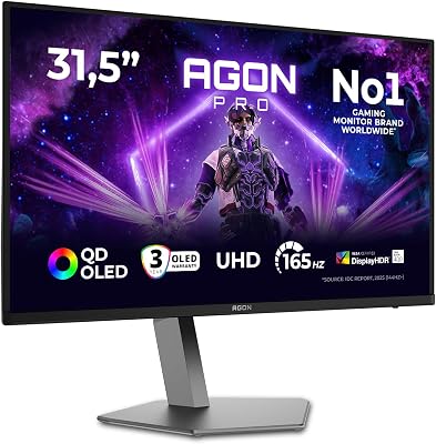AOC Monitor 31,5 inch Agon 4K *AG326UD* QD-OLED UHD 4K 165Hz 1ms HP/2*HDMI/3*USB