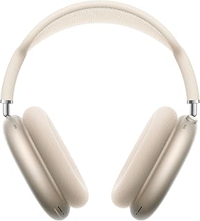 Apple AirPods Max draadloze koptelefoon, actieve ruisonderdrukking van pro niveau, transparantiemodus, persoonlijke ruimtelijke audio, opladen via USB C,Bluetooth-koptelefoon voor iPhone, Sterrenlicht