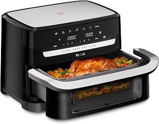 Tefal Dual Easy Fry Flex FlexCook EY9228E0 Hot Air Fryer, 9 Litres Total Capacity, 7 Different Modes, 2 Independent Cooking Zones, Black