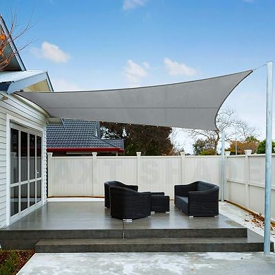 AXT SHADE Schaduwzeil 3x3m Vierkant Waterdicht 95% UV-Bestending voor Buiten Luifel Balkon Tuin-Grijs