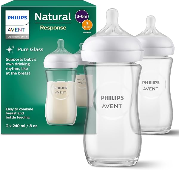 PHILIPS Avent Glazen Natural Response-babyfles - tweedehands - zo goed als nieuw — outlet/retourdeal