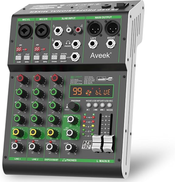 Aveek Audio Mixer Professioneel Geluidsbord Mengpaneel met USB - tweedehands - als nieuw — outlet/retourdeal