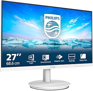 Philips 271V8AW Monitor, 68,6 cm (27 inch), FHD, 75 Hz, IPS, 4 ms GtG, Adaptive Sync, luidsprekers (1920 x 1080, 1 x HDMI 1.4), wit