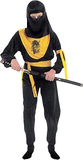 Ciao Dragon Ninja Schorpioen kostuum voor kinderen (maat 5-7 jaar), kleur zwart, geel, 61046.M