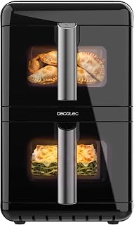 Cecotec Cecofry DuoLevel 12000 Window, heteluchtfriteuse, 2900 W, 12 l | (2 x 6 l) Dual - Zone, verticaal - design, 40 - 200 °C, kijkvenster, 2 roosters voor 4 niveaus, sync/match, 10 menu's