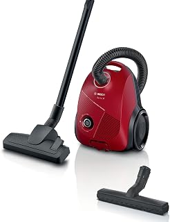 Bosch Serie | 2, stofzuiger met zak, compact, lichtgewicht, 3,5 l stofzakinhoud, gemaakt in Duitsland, rood, BGBS2RD1H