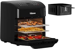 Tristar Heteluchtfriteuse 12 L met Mini Oven Functie, 2-in-1 Airfryer met Heteluchtoven, 12 Programma’s, Digitaal Display, Kijkvenster, Shake Functie, BPA-vrij, 1800 W, FR-9065
