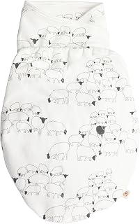 Ergobaby Inbakerdoek - Ergonomische Inbakerdoek voor Baby's met Ontsnappingsbestendige Armzakken en Afneembare Benen - Schapen