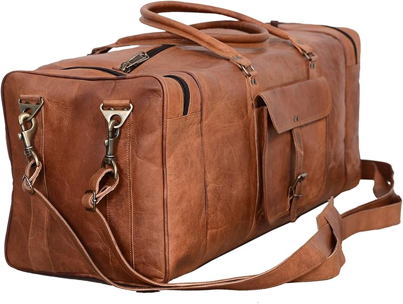 KPL 28 Inch Grote Lederen Duffel Reizen Duffle Gym Sport Overnight - outlet/retourdeal