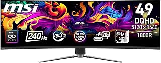 MSI MPG 491CQPX QD-OLED 49" QD-OLED UltraWide Dual QHD 240Hz Curva USB-C