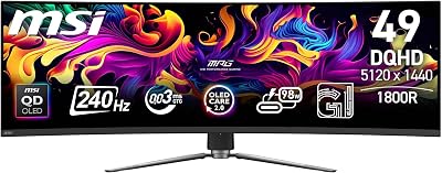 MSI MPG 491CQPX QD-OLED 49" QD-OLED UltraWide Dual QHD 240Hz Curva - outlet/retourdeal