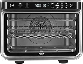 Ninja Foodi 10-in-1 Multifunctionele Oven, Draagbare Mini-Oven voor Aanrecht en Werkbladen, Multifunctionele Oven met 10 Kookfuncties; Airfryen, Braden, Grillen, Bakken en Meer, Zilver/Zwart DT200EU