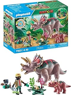 PLAYMOBIL | Dinos | Triceratops met Baby | Dino speelset | Dierenfiguren | Avontuur speelgoed | Voor kinderen van 4+ | 71821