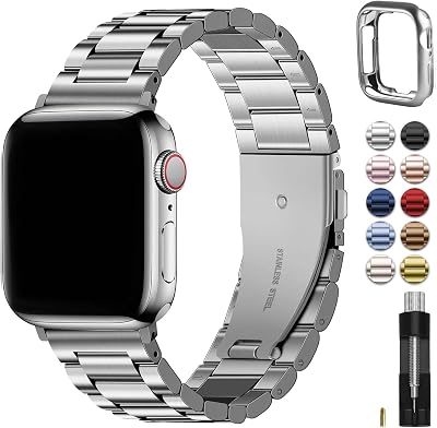 Fullmosa metalen armband voor Apple Watch 44mm 45mm 42mm(S3/2/1) met - outlet/retourdeal