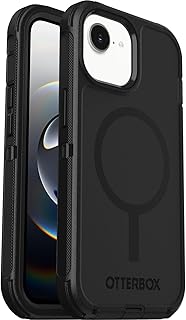 OtterBox Defender Series MagSafe Hoes voor iPhone 17e, 16e, 15, 14, 13, schokbestendig, valbestendig, ultrastevig, beschermende hoes, 7x getest volgens militaire standaard, Zwart