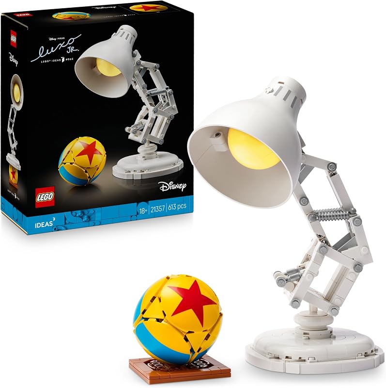 LEGO Ideas | Disney Pixar Luxo Jr. Bouwpakket voor Volwassenen - Film Model met Verborgen Referenties - Kantoor Decoratie en Woonaccessoire - Vaderdag Cadeau Mannen, Vrouwen en Fans - 21357