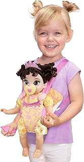 Disney Princess Belle Babypop Deluxe met tiara, drager, pluche vriend, fopspeen, slabbetje en babyfles [exclusief voor Amazon]