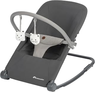 Bebeconfort Aster, baby wipstoel, 0–2 jaar, lichtgewicht (2,7 kg), draagbaar, ultra-compact opvouwbaar, verstelbaar, speelgoedboog, driepuntsgordel, stationaire modus, Tinted Graphite