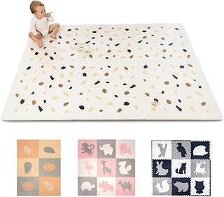 Hakuna Matte Grote puzzelmat voor baby's, 1,8 x 1,2 m, 6 panelen, XXL, 60 x 60 cm, met confettimotieven, 20% dikker, in recyclebare verpakking, kruipdeken, niet giftig en geurloos