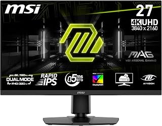 MSI MAG 272URDF E16 Gaming Monitor 27 inch UHD - Rapid IPS Panel 3840 x 2160, 0,5 ms, DisplayHDR 400, AI Vision, Dual-Mode, HDMI 2.1, DP 1.4a, kanteling en hoogte verstelbaar, zwart